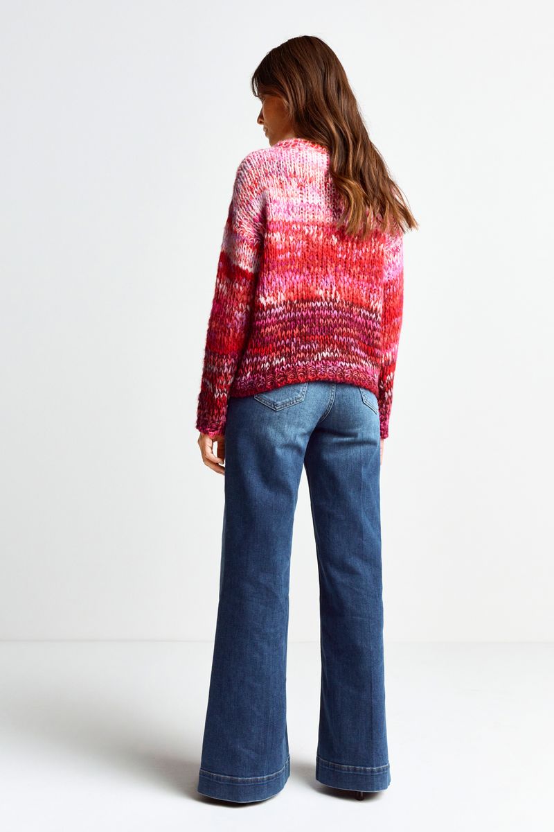 Crew neck with print yarn