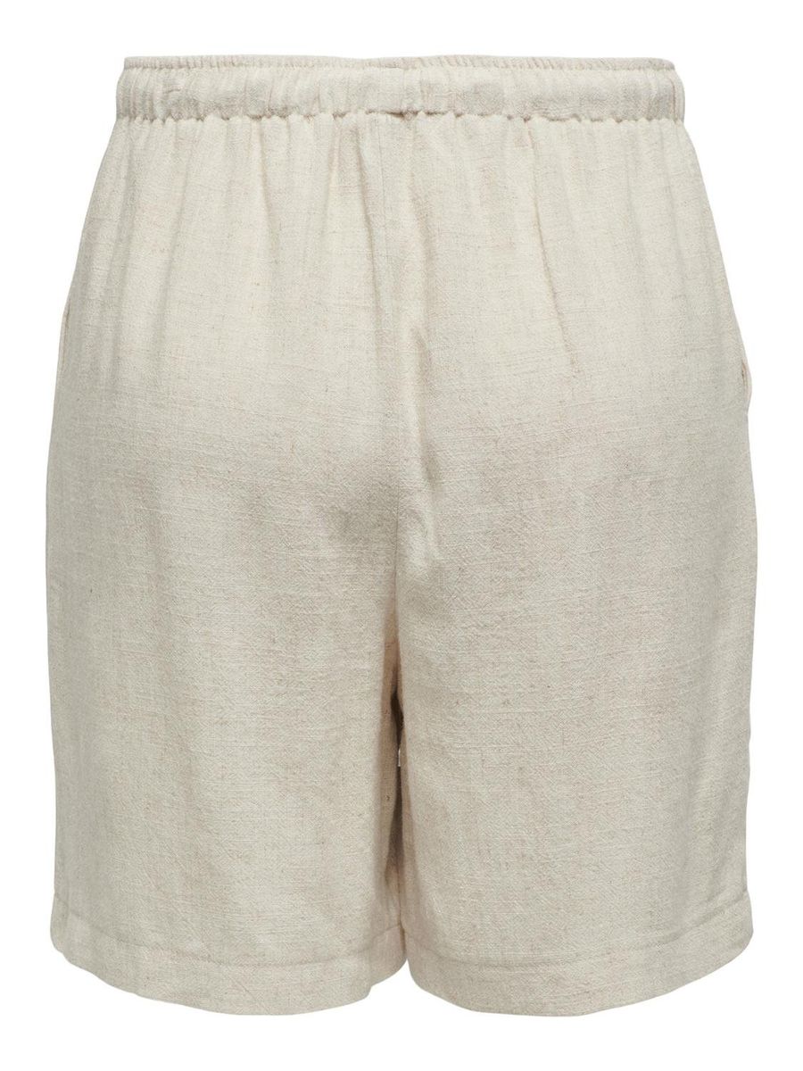 ONLSIESTA MW PULL-UP LINEN BL SHORTS PNT
