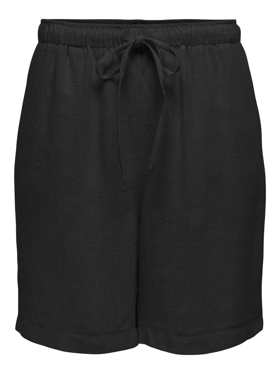 ONLSIESTA MW PULL-UP LINEN BL SHORTS PNT