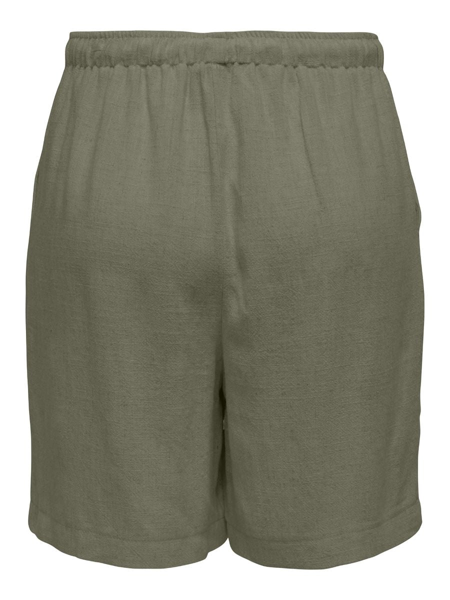 ONLSIESTA MW PULL-UP LINEN BL SHORTS PNT