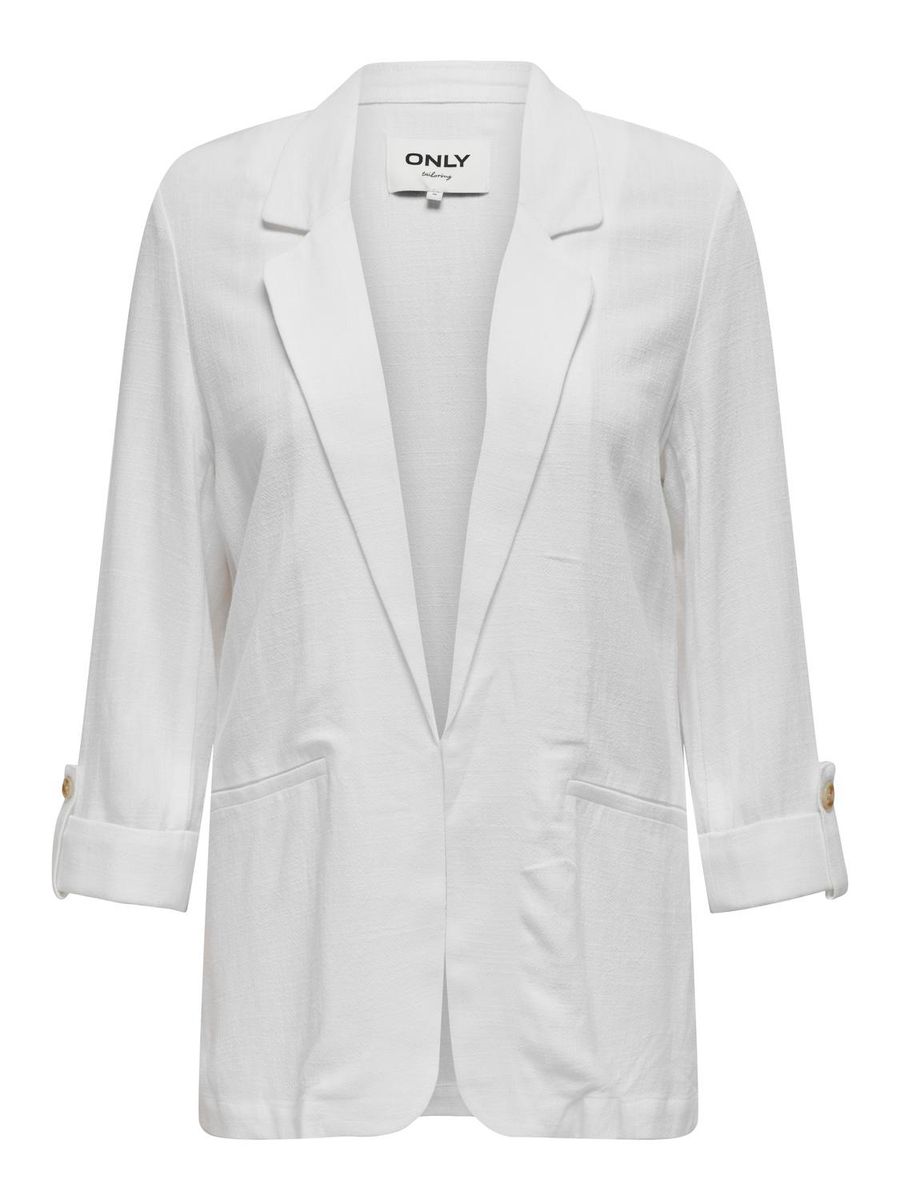 ONLSIESTA 3/4 OPEN LINEN BL BLAZER TLR