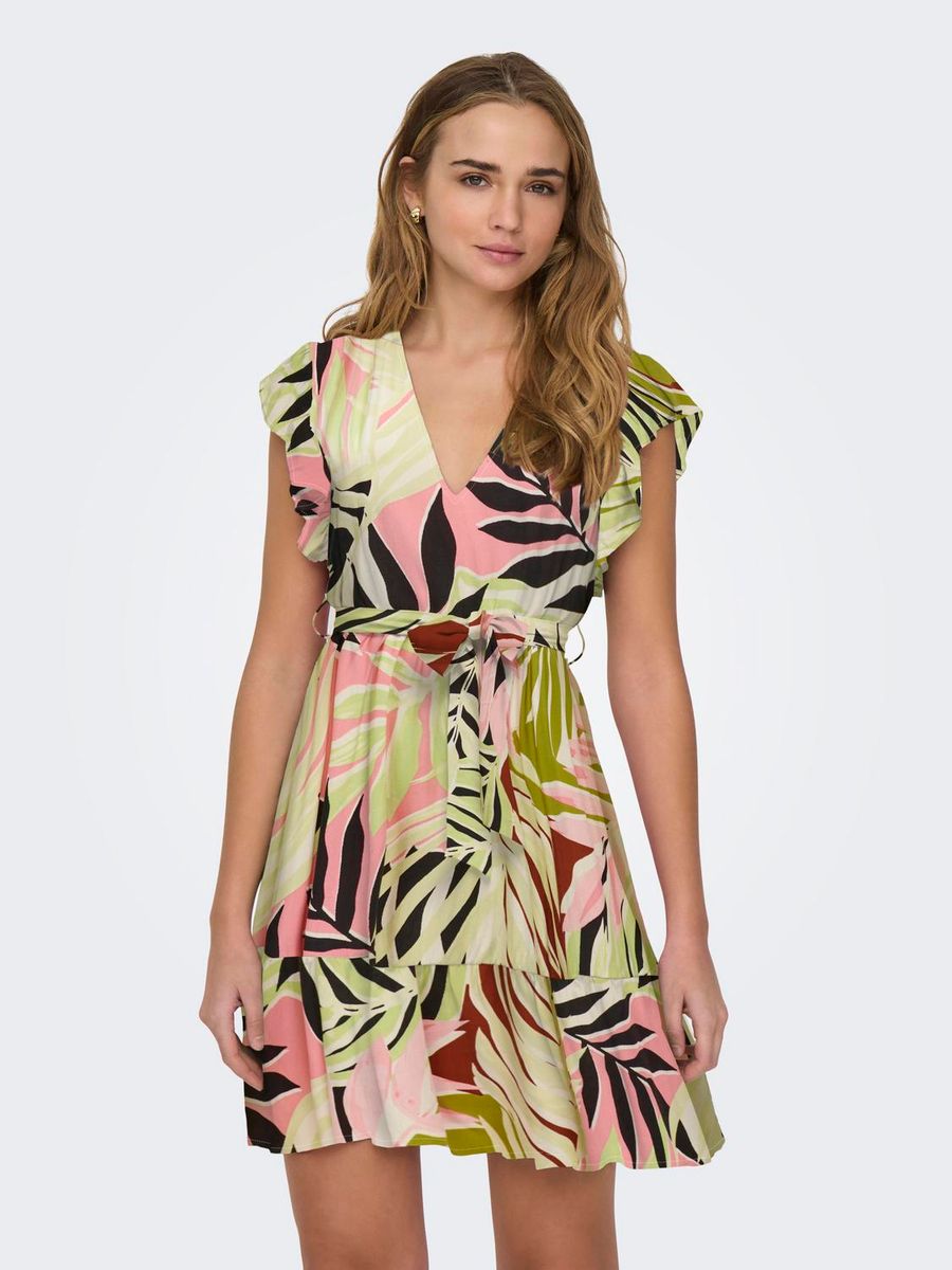 ONLSANDIE LIFE CAPSL .V-NECK DRESS PTM