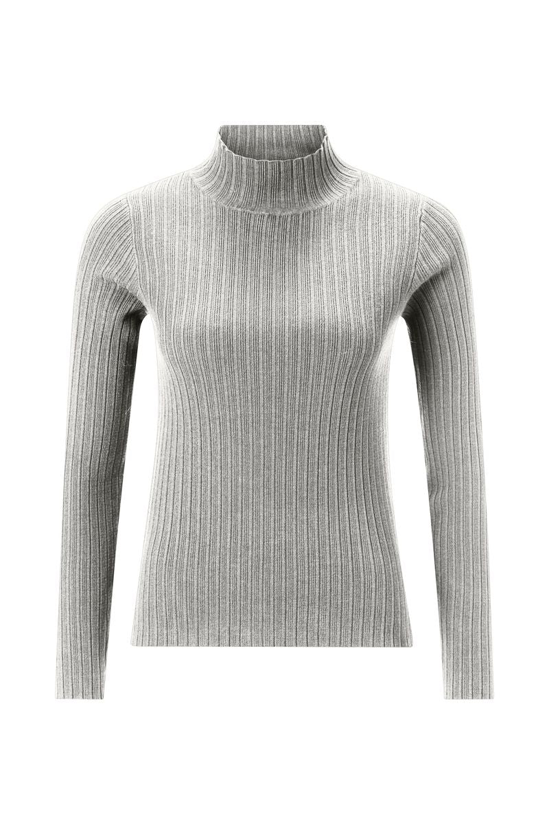Turtle neck rib knit