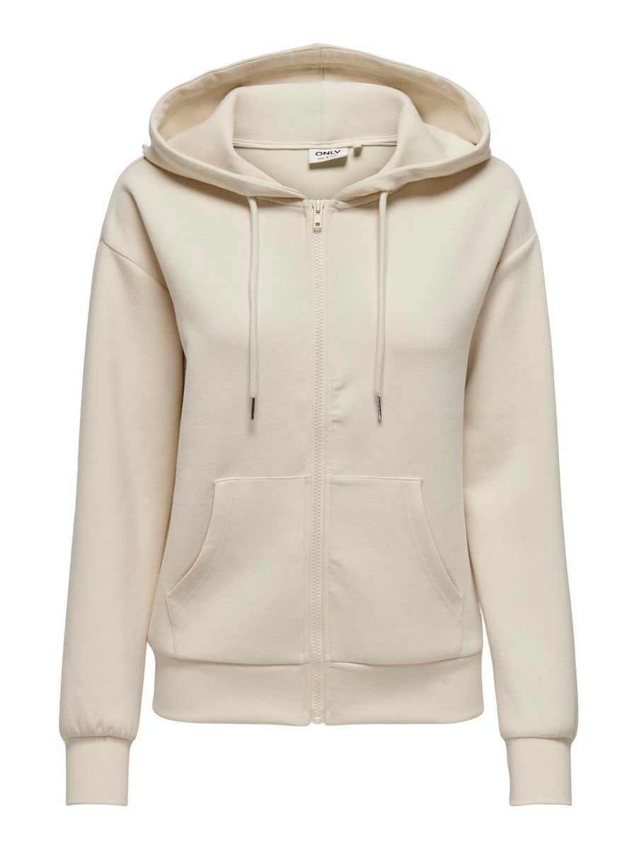 ONLFANCY L/S ZIP PEARL HOOD SWT