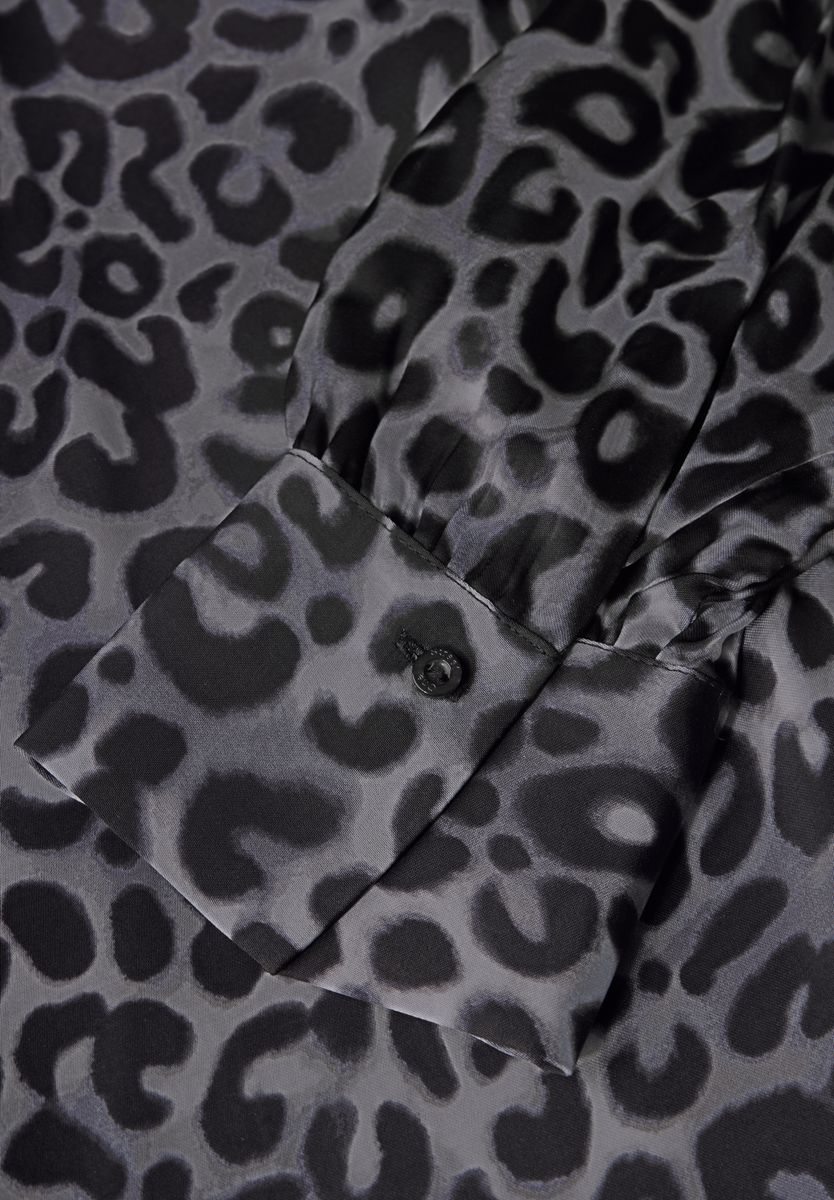 Midi-Kleid mit Leo-Muster
