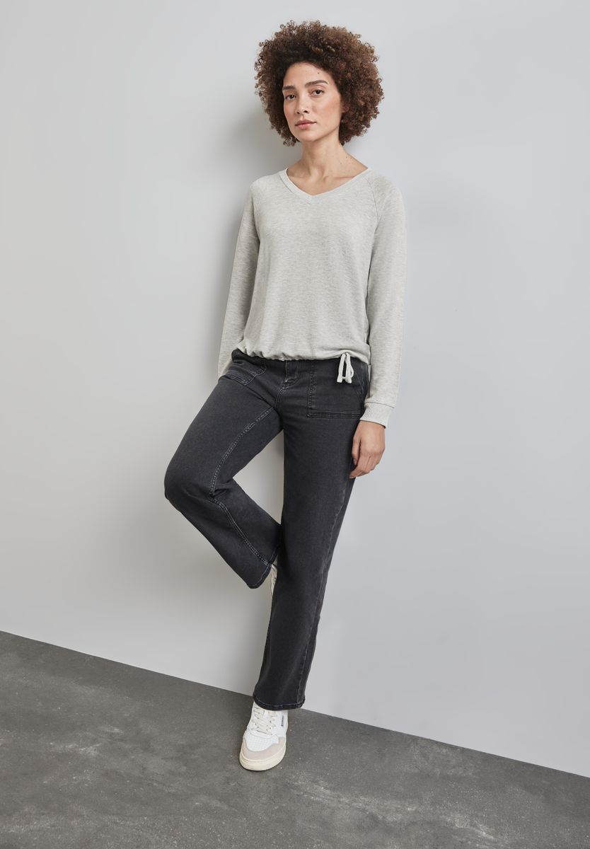 Shirt mit Glitzer-Bündchen