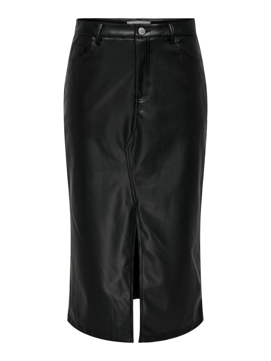 ONLKIRI HW LO SLIT FAUX LEA SKIRT CC PNT
