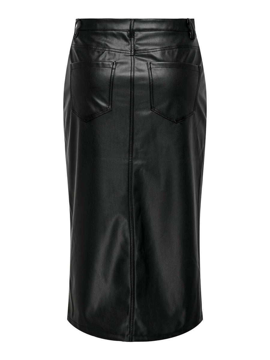 ONLKIRI HW LO SLIT FAUX LEA SKIRT CC PNT