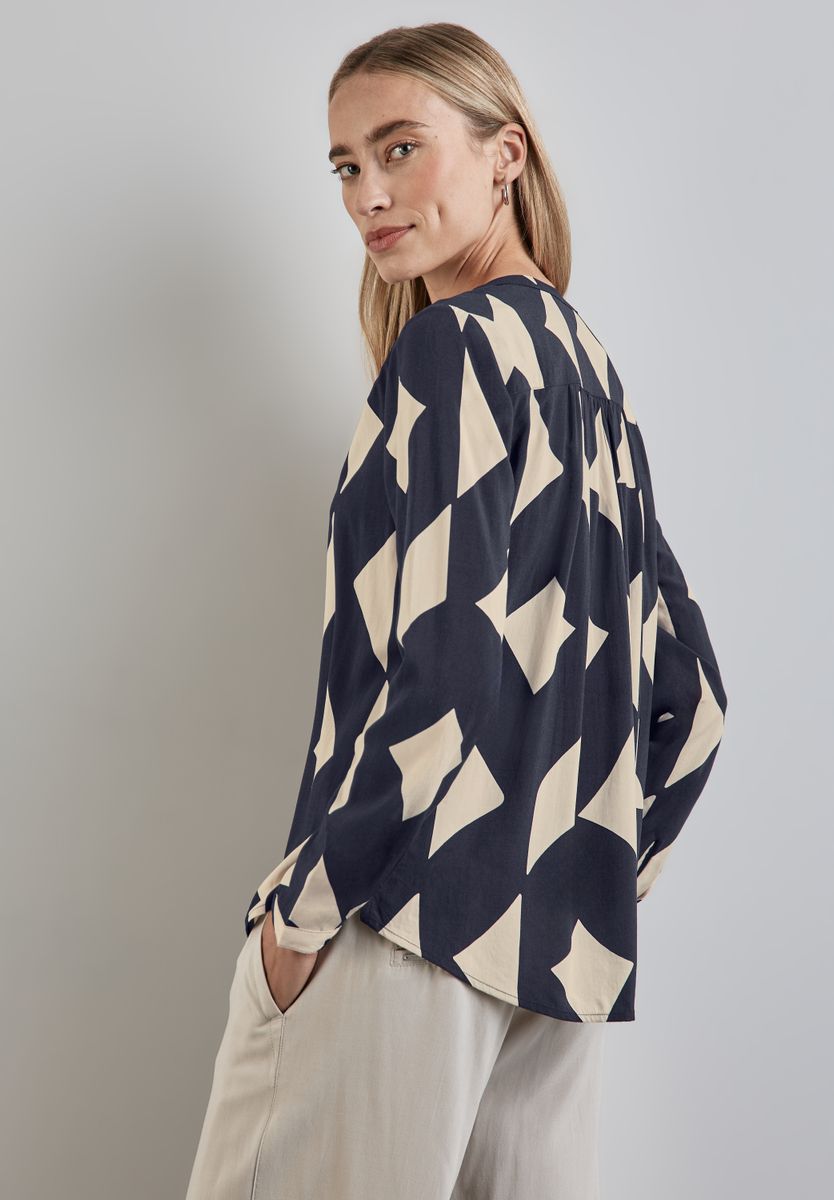 Gemusterte Basic Bluse
