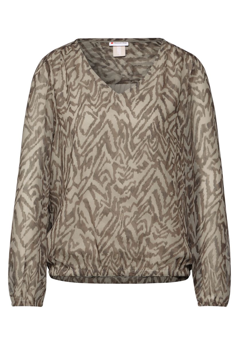 Chiffon-Bluse mit Raffung