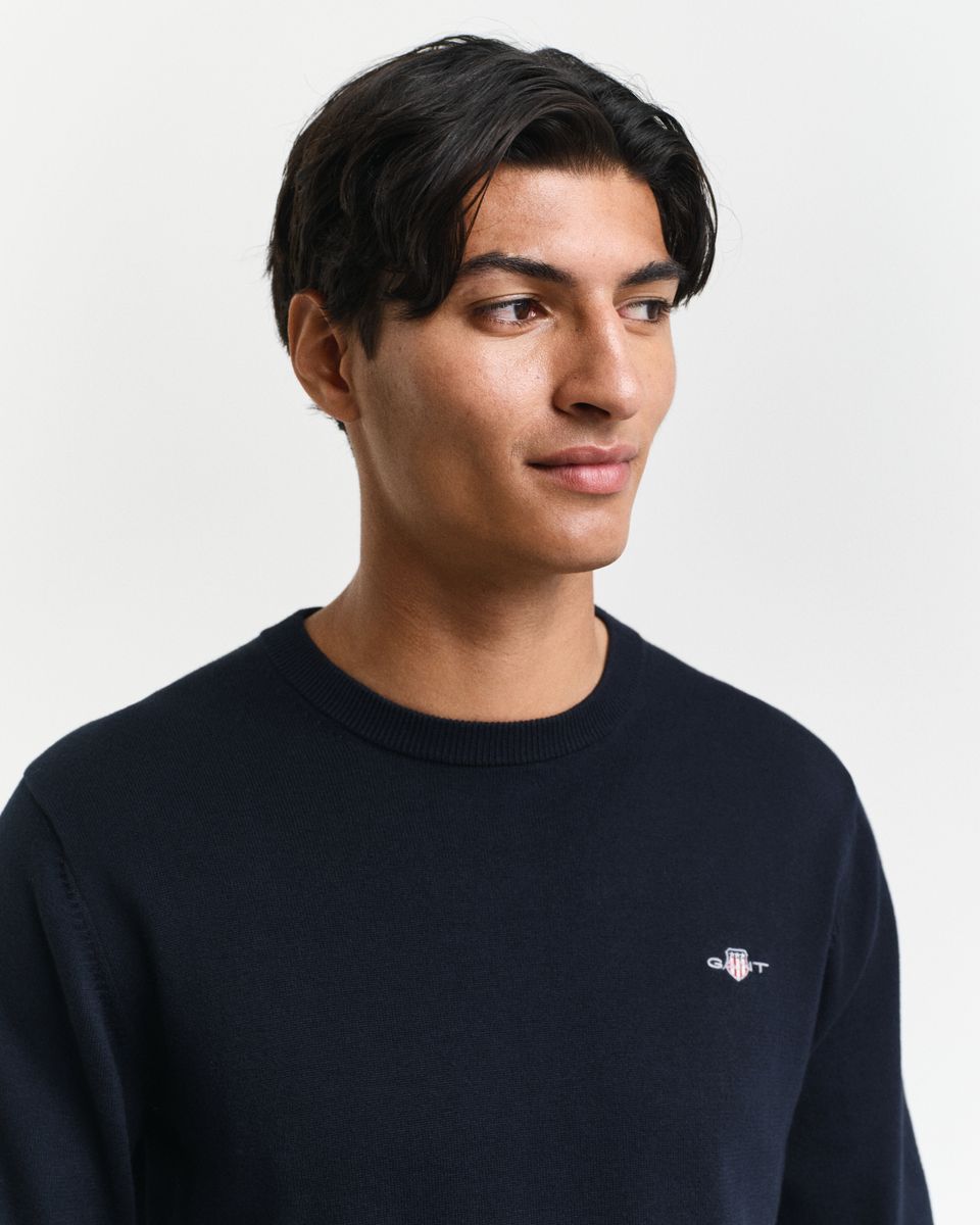 Classic Rundhalspullover aus Baumwolle