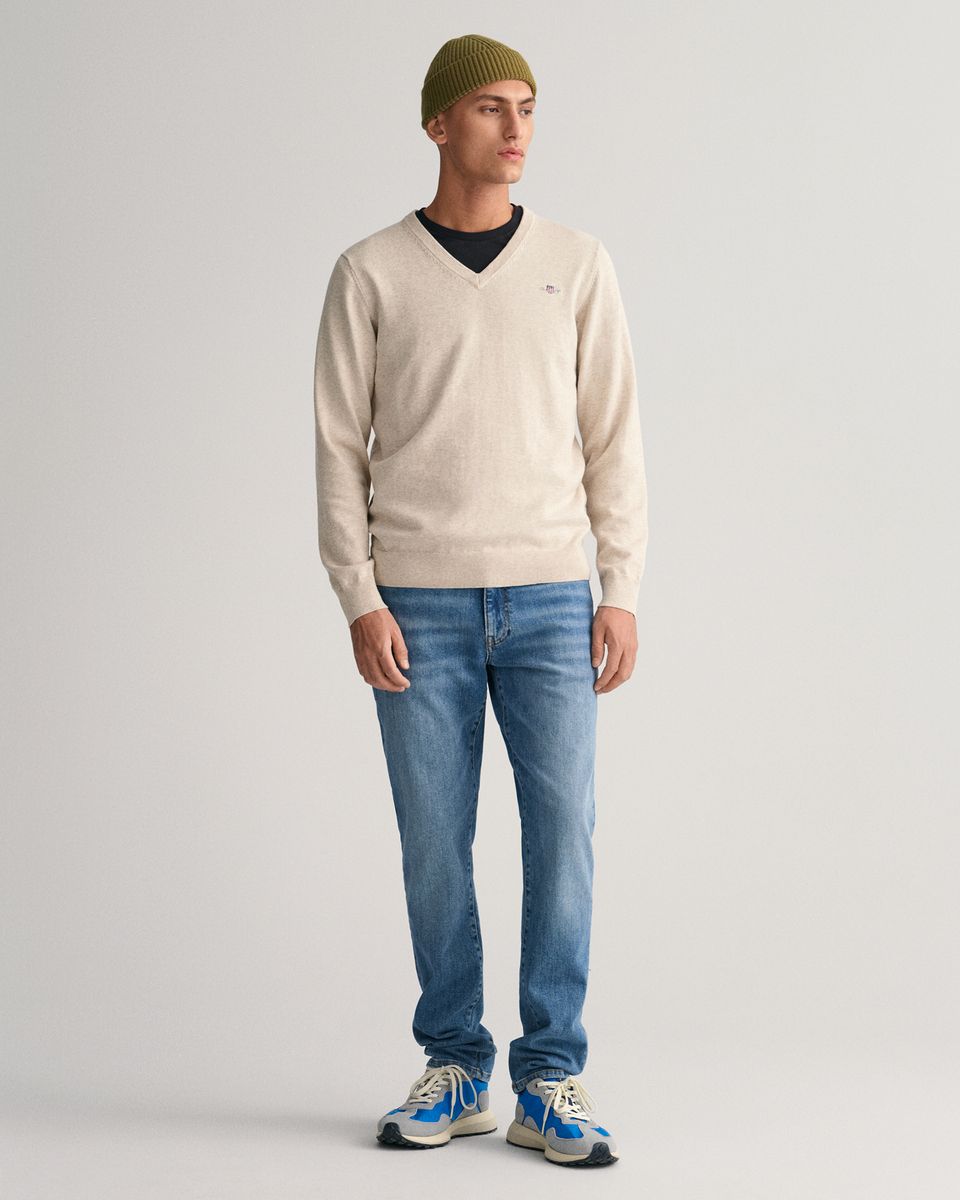Klassischer V-Neck Pullover aus Baumwolle