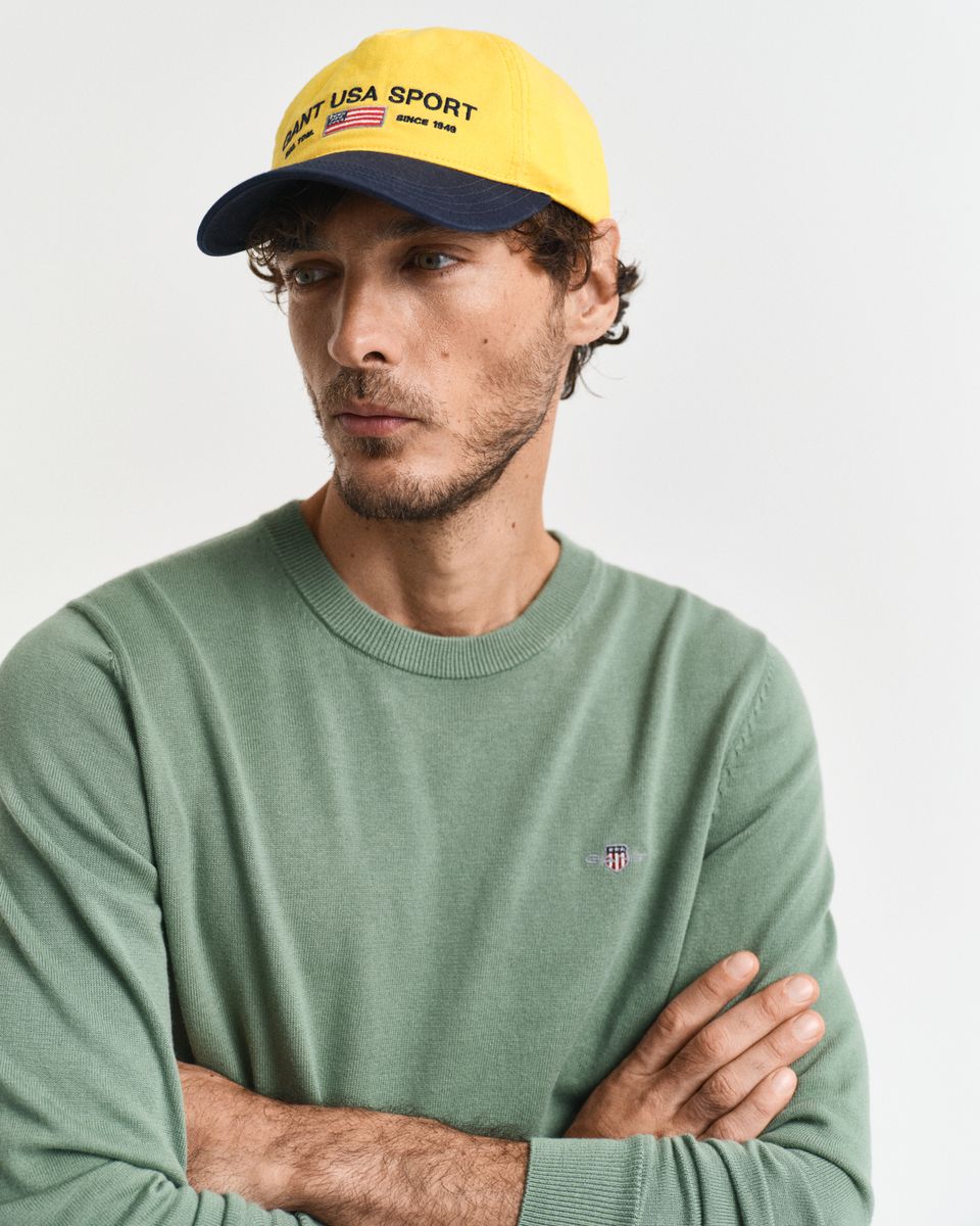 Classic Rundhalspullover aus Baumwolle