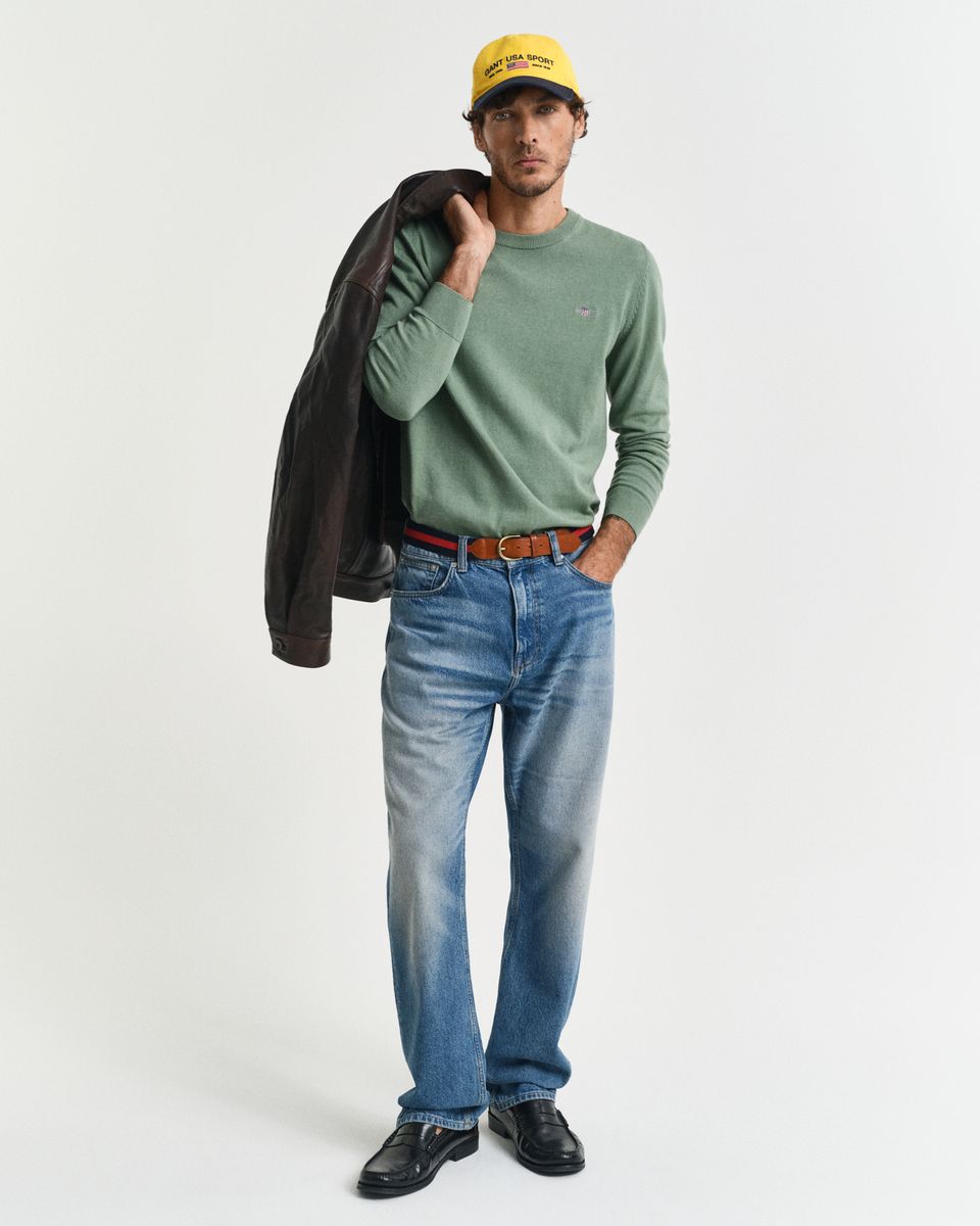 Classic Rundhalspullover aus Baumwolle