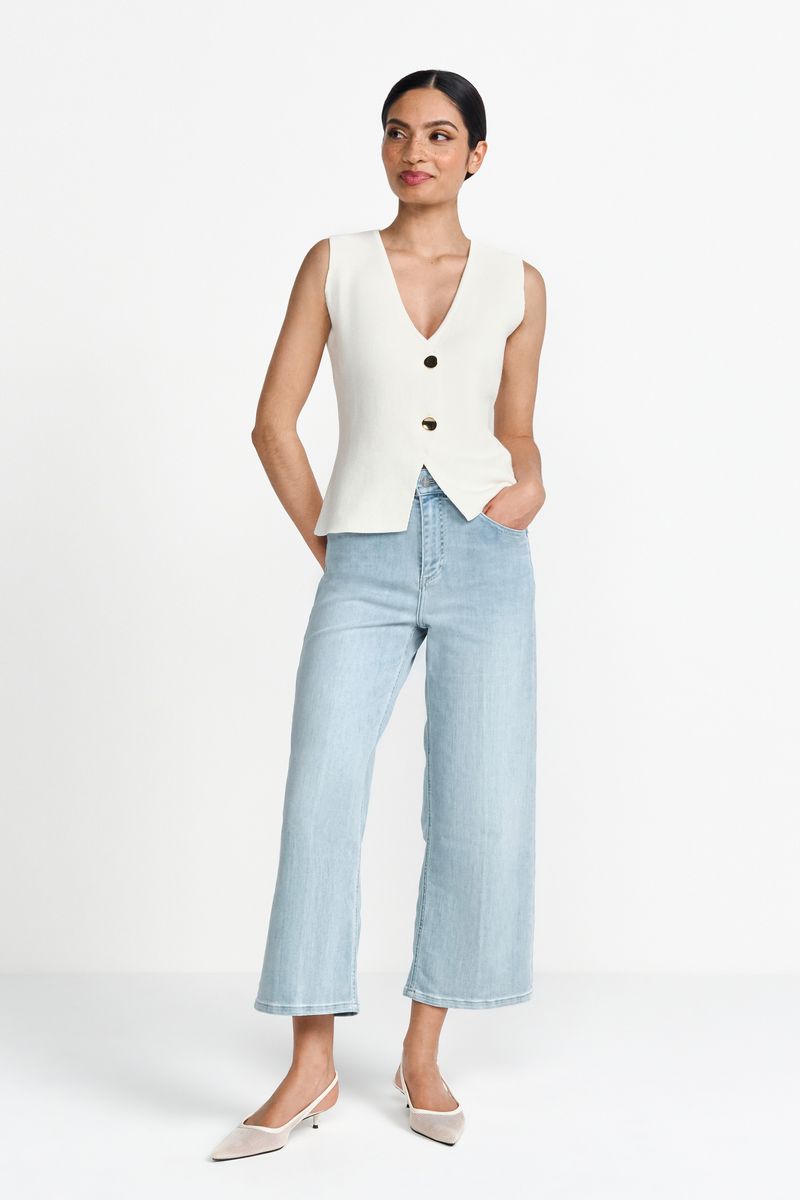Culotte Light Blue Satin Denim