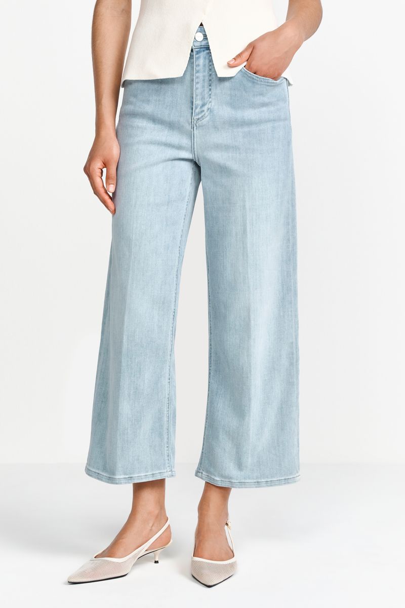 Culotte Light Blue Satin Denim
