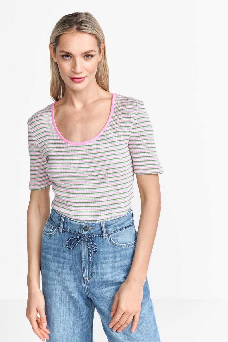 Multicolor Stripe Rib Shirt