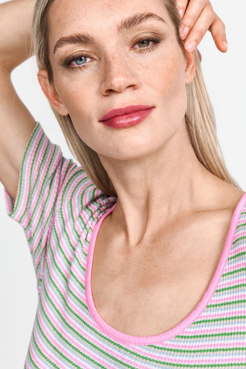 Multicolor Stripe Rib Shirt