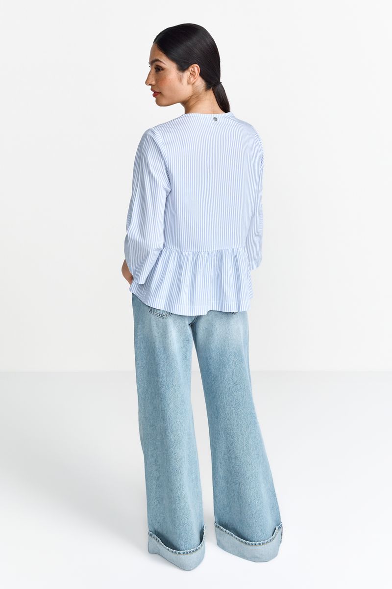 Striped blouse with bow