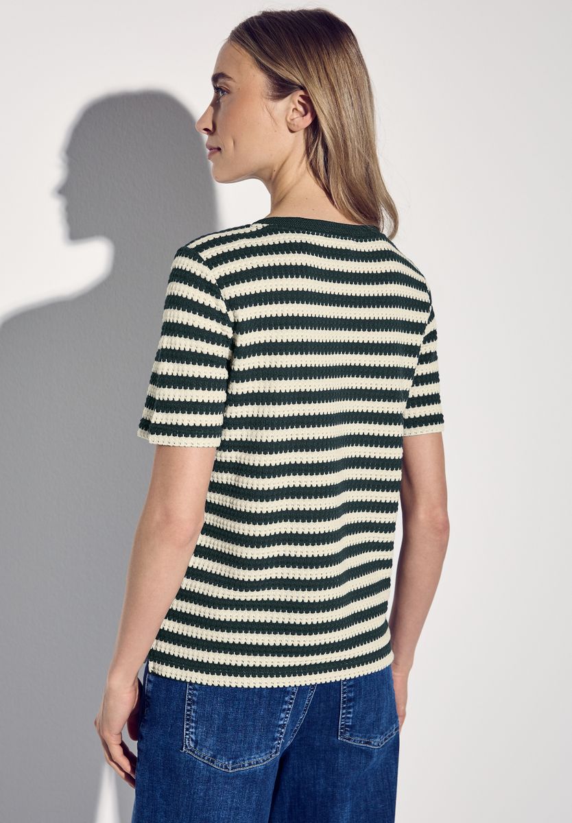 Strick-Look Streifenshirt
