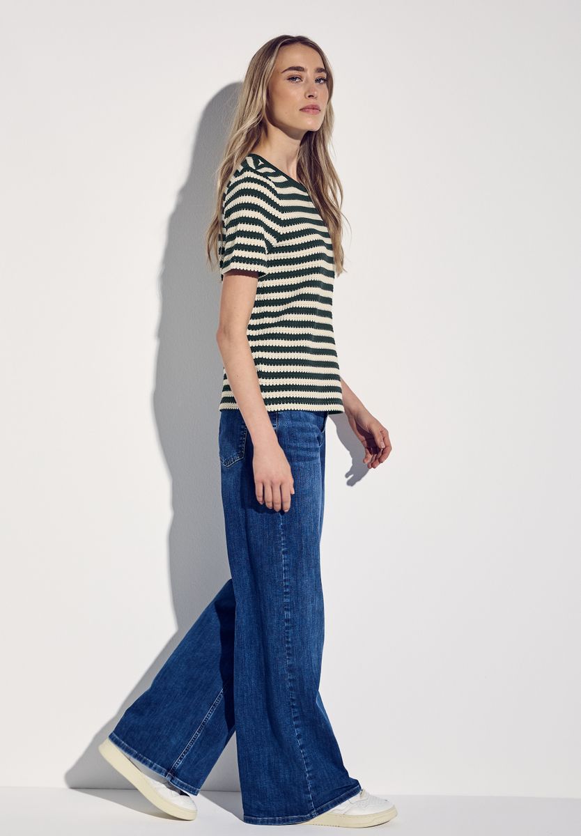 Strick-Look Streifenshirt