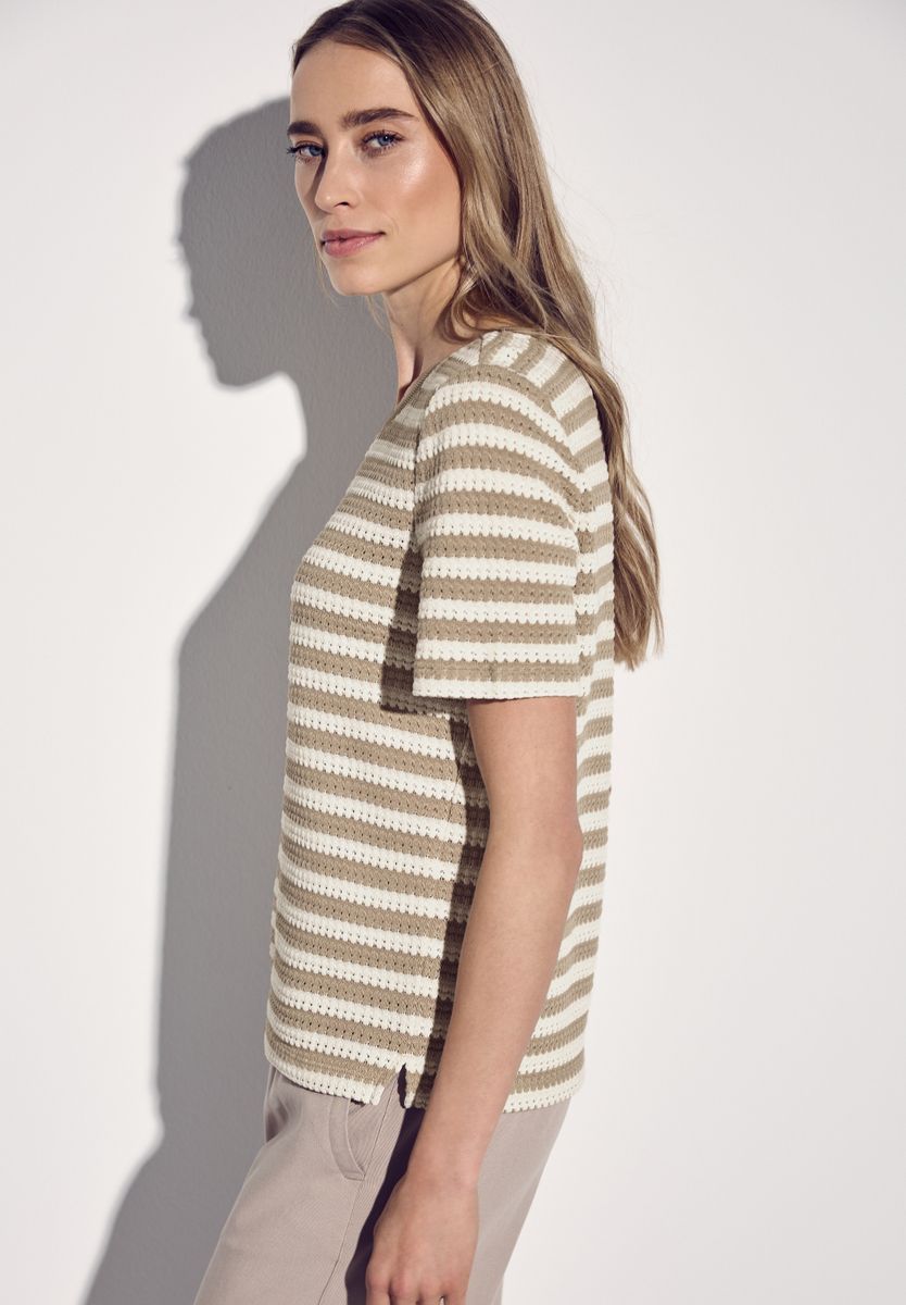 Strick-Look Streifenshirt
