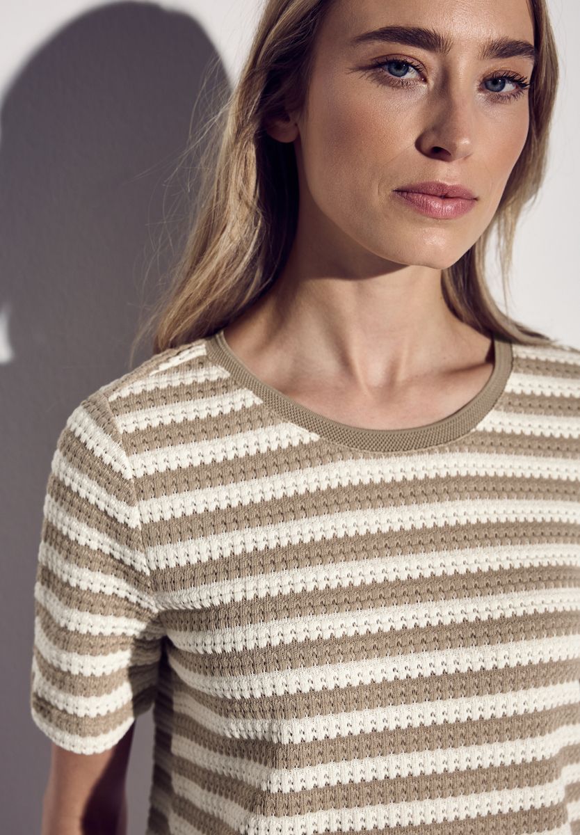 Strick-Look Streifenshirt