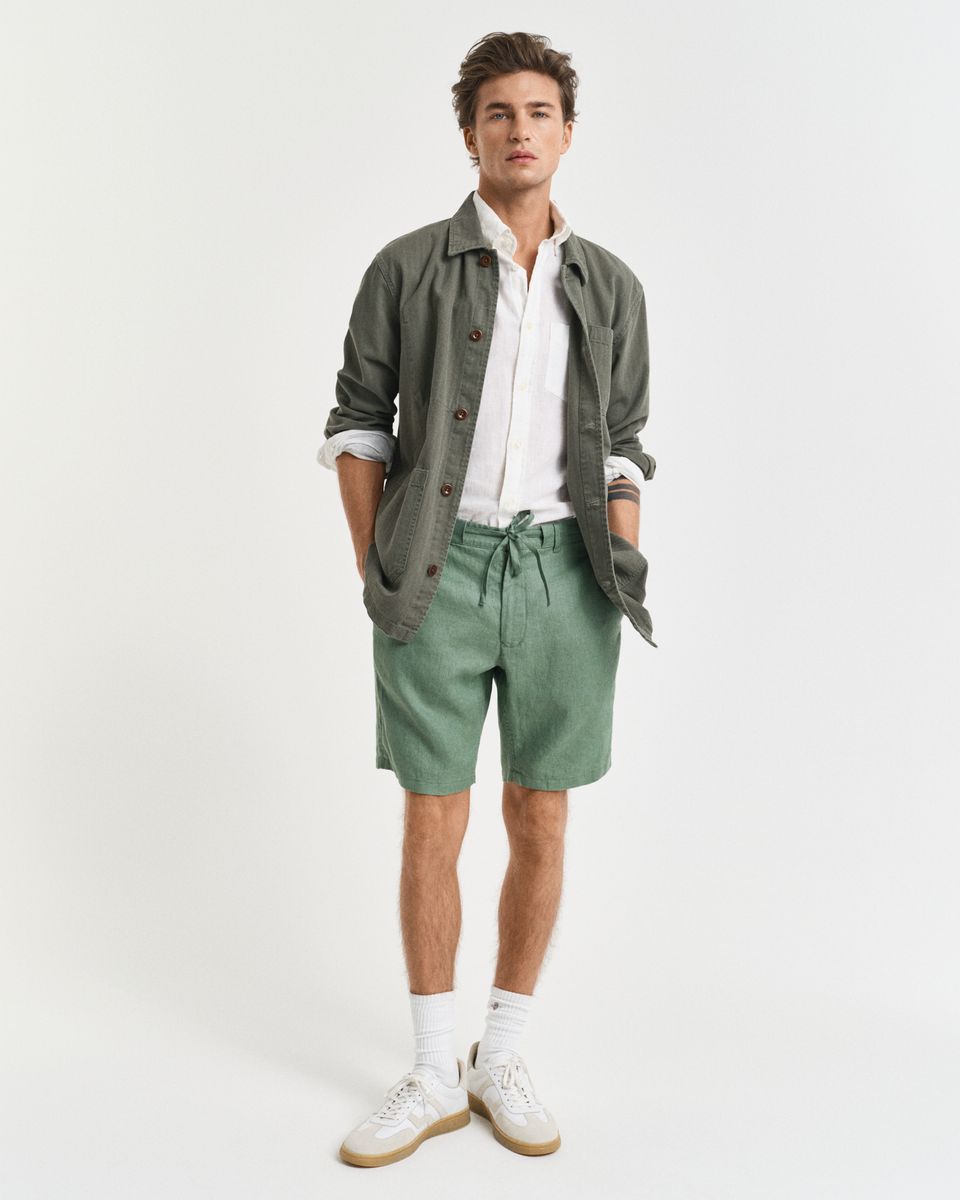 Relaxed Fit Leinen Shorts mit Kordelzug
