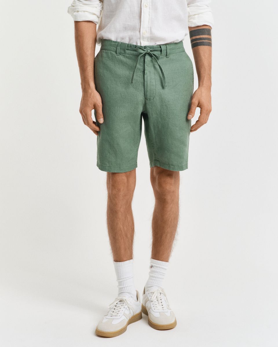 Relaxed Fit Leinen Shorts mit Kordelzug