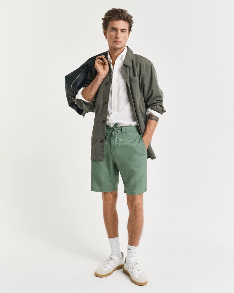 Relaxed Fit Leinen Shorts mit Kordelzug