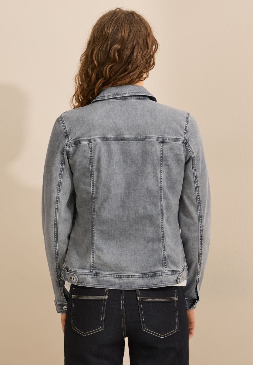 Jeansjacke mit Hemdkragen