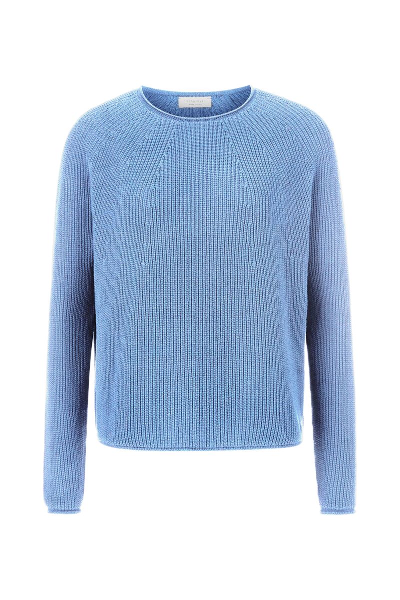Seamless Crew-neck Half Cardigan Organic