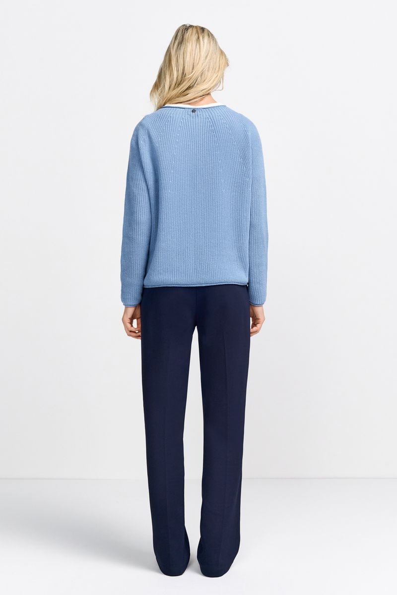 Seamless Crew-neck Half Cardigan Organic