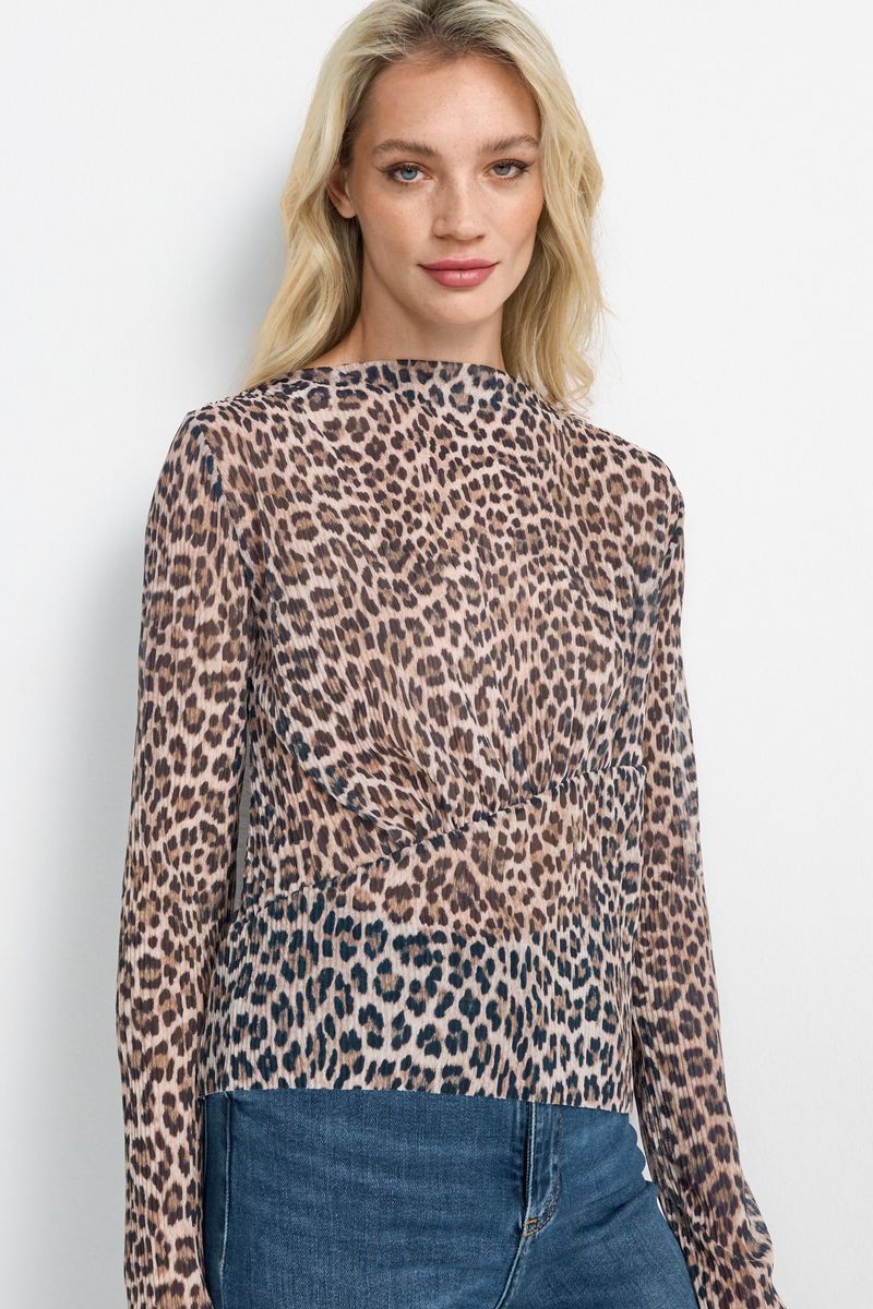 Plissee Mesh Longsleeve Recycled