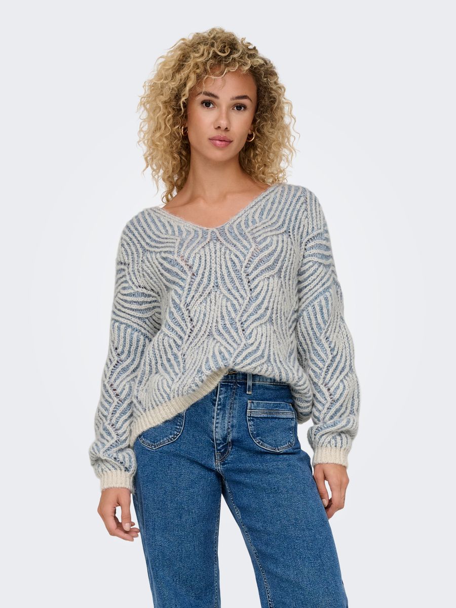 ONLELIN LIFE LS V-NECK CC KNT