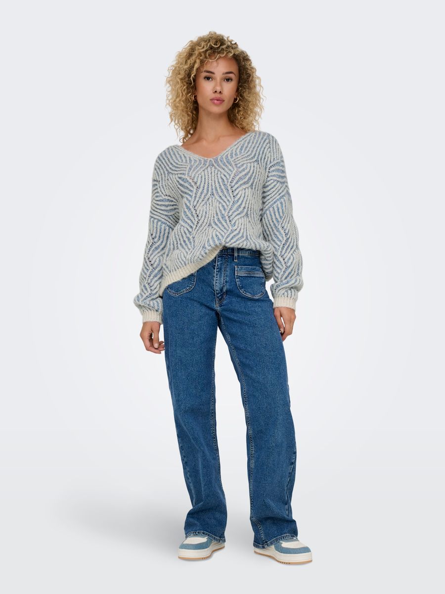 ONLELIN LIFE LS V-NECK CC KNT
