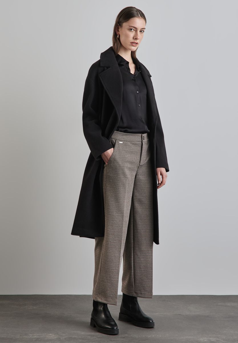 Karierte Wide Leg Hose