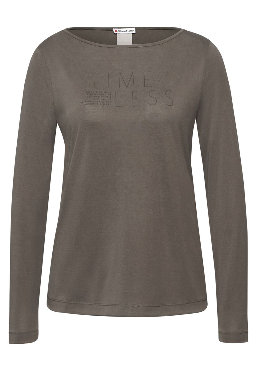 Silk-Look Shirt mit Wording