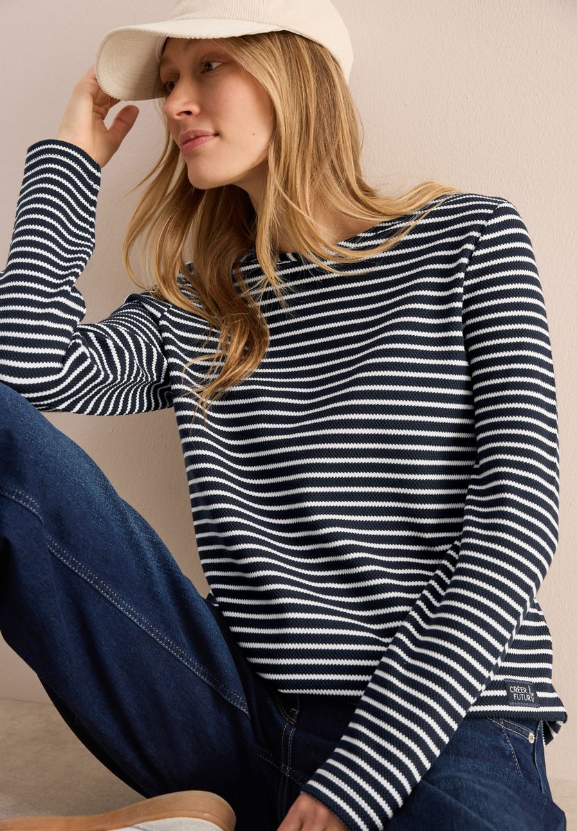 Gestreiftes Strukturshirt