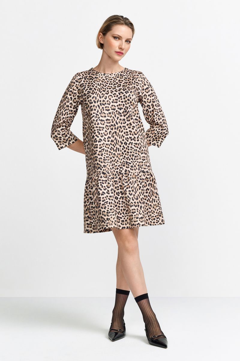 Printed scuba mini dress Recycled