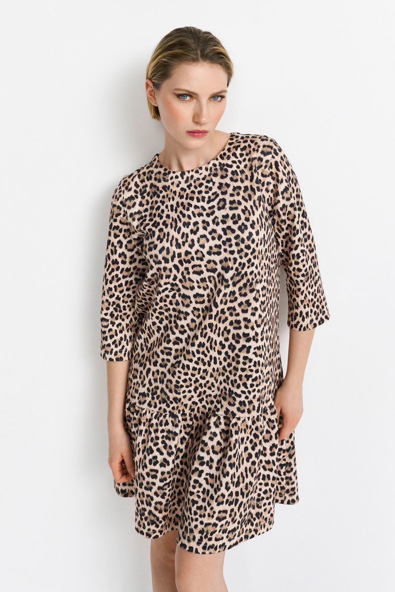 Printed scuba mini dress Recycled