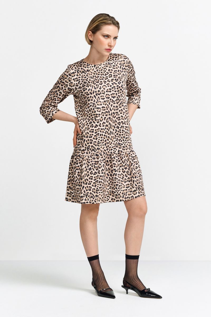 Printed scuba mini dress Recycled