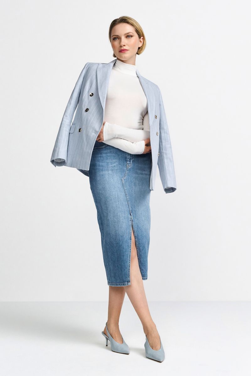 Blue denim skirt
