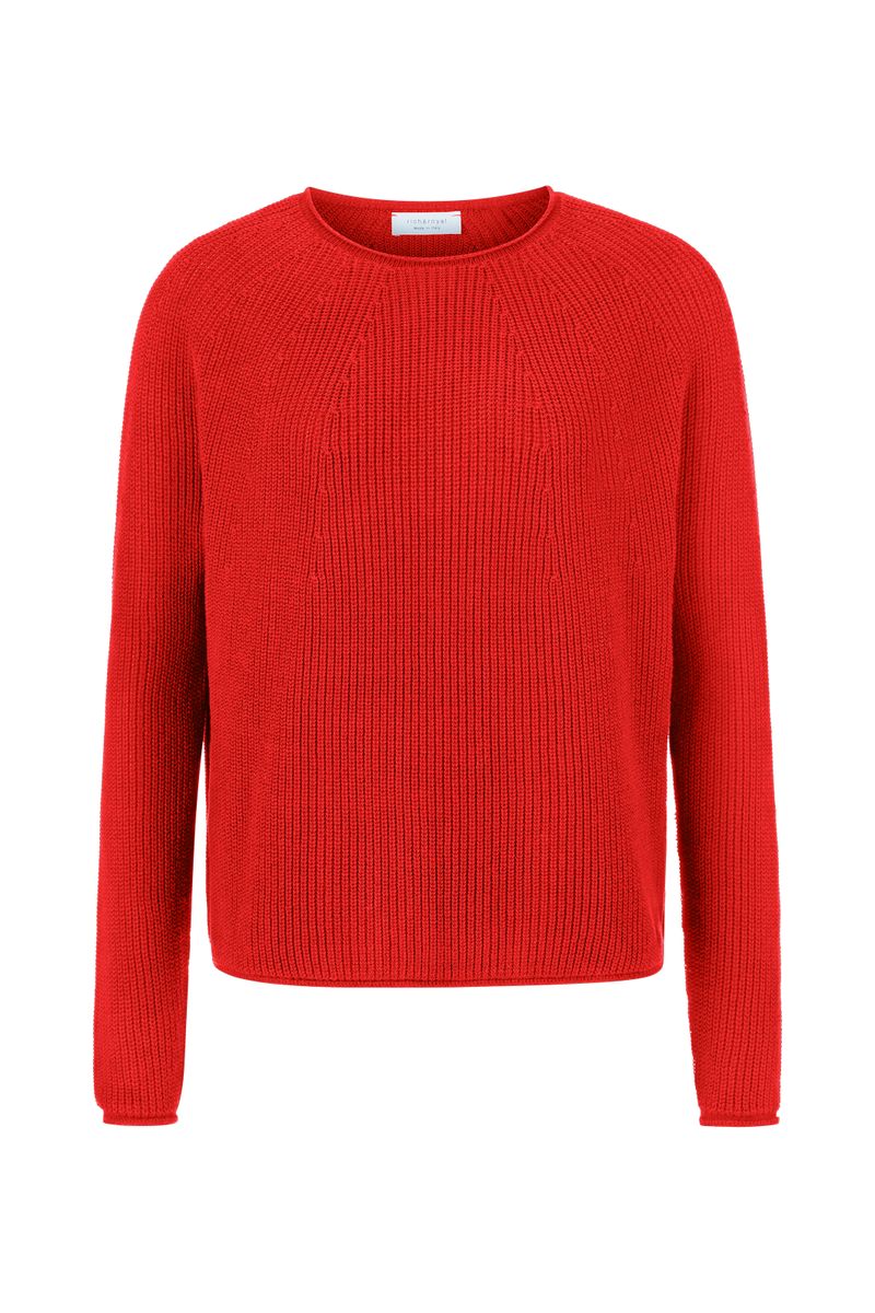 Seamless Crew Neck Half Cardigan Organic