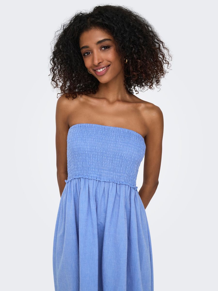 ONLTULUM EMB SMOCK MAXI DRESS WVN