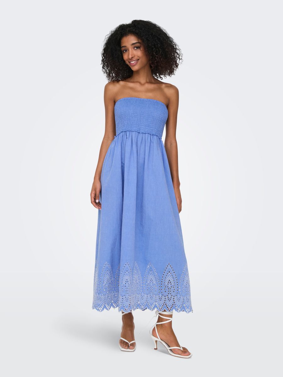 ONLTULUM EMB SMOCK MAXI DRESS WVN