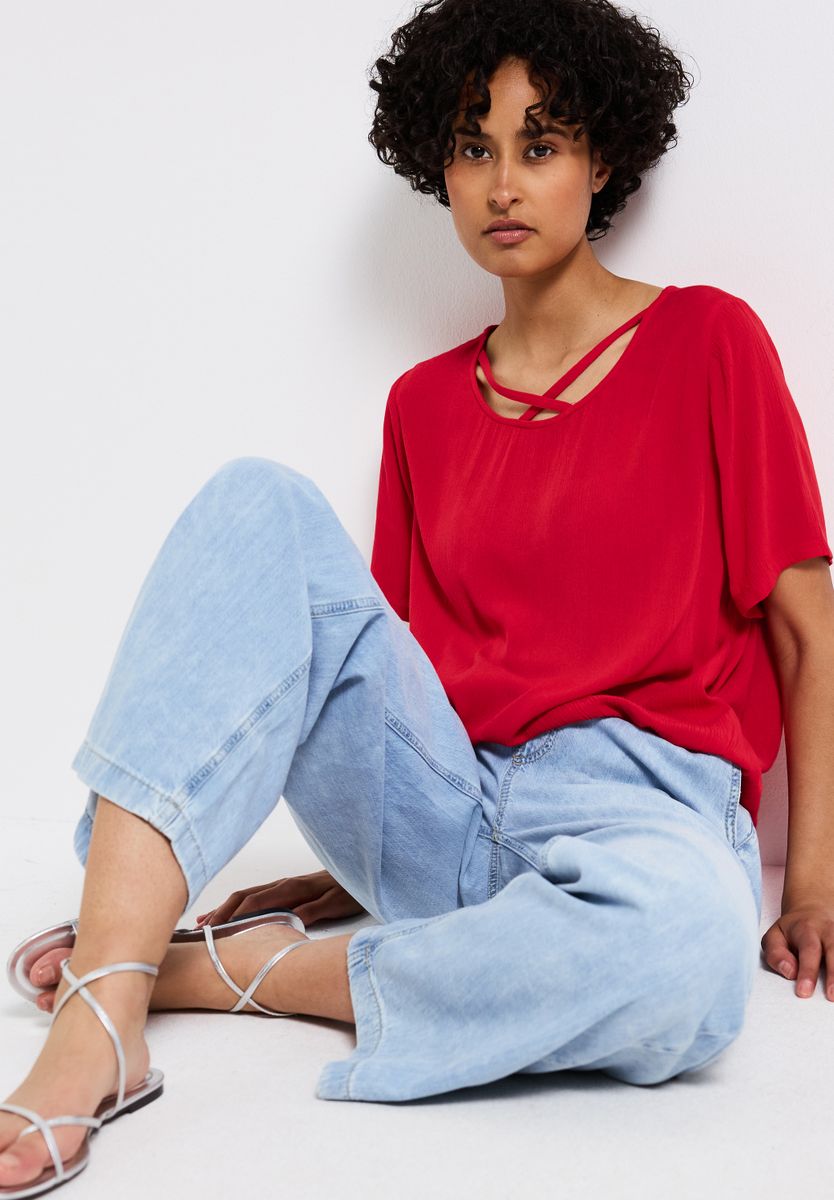 Blusenshirt mit Bänderdetail