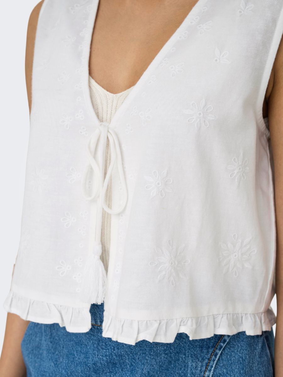 ONLJAKIRI LINEN S/L EMB VEST PTM