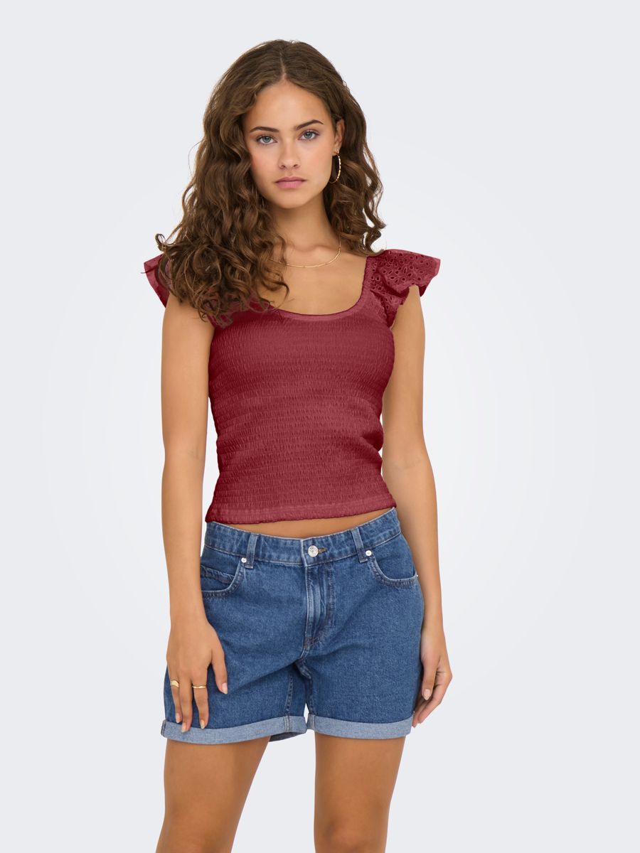 ONLGWEN LIFE S/L SMOCK TOP JRS