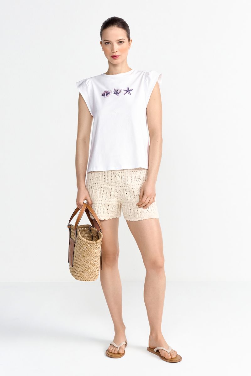 Top with Ruffles + Sea Print